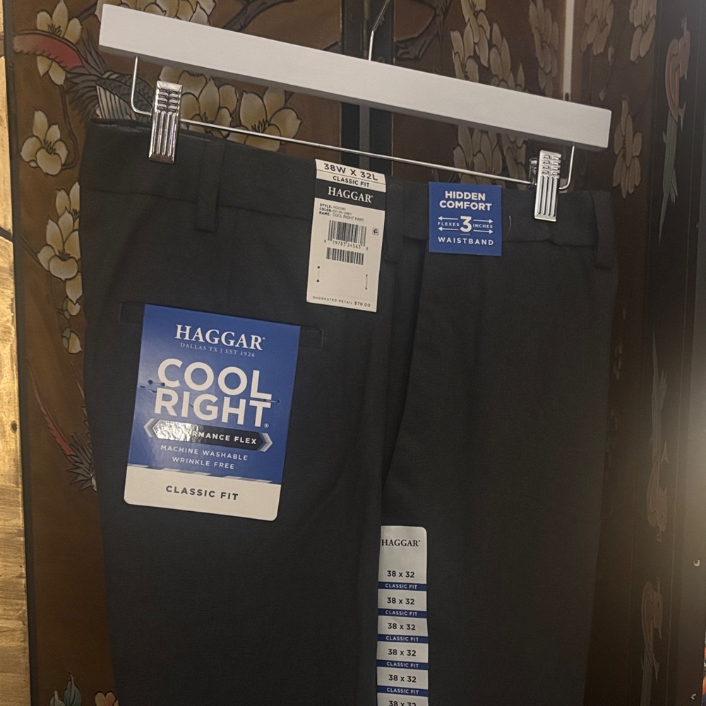 Haggar Cool Right Classic Fit Dark Gray Pants